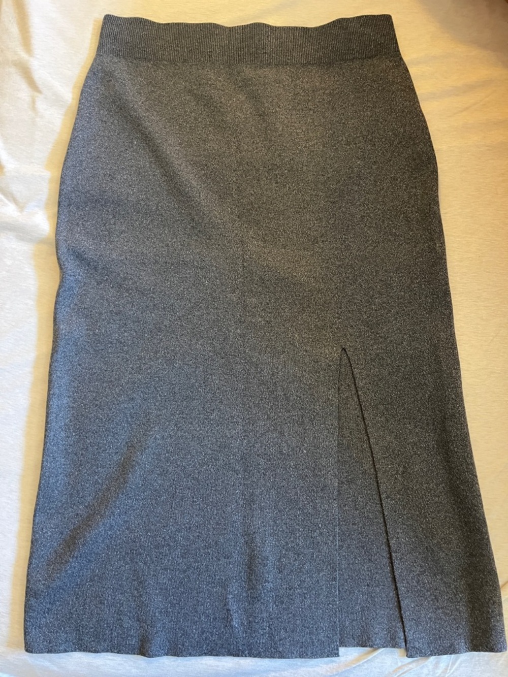 Banana Republic Gray Knit Pencil Skirt with Front Slit